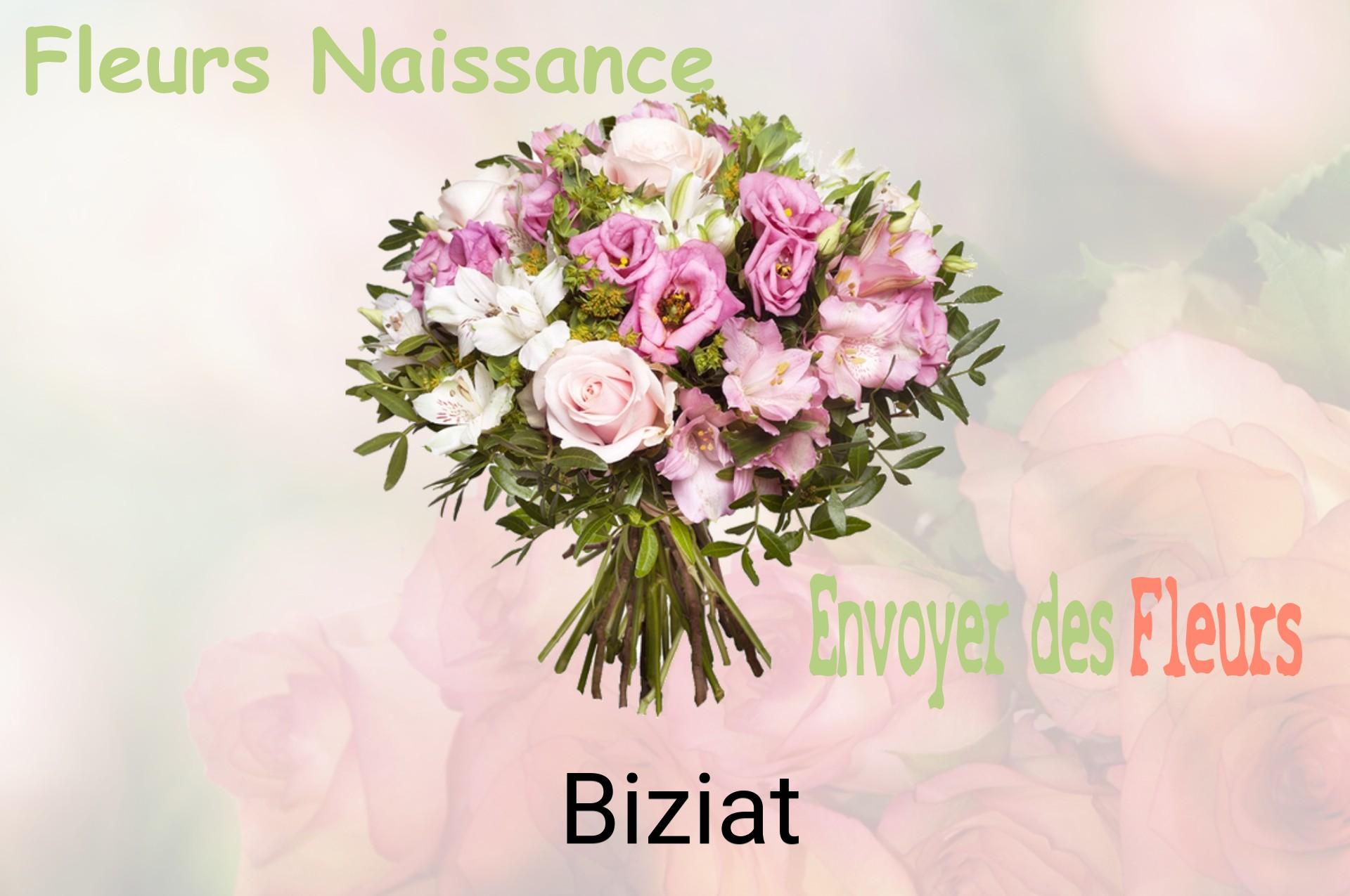 Bouquet de fleurs de naissance livré à Biziat